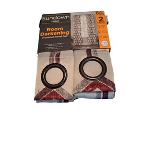 Sundown Room Darkening Panels 4 Burgundy Gray 26inW x 84 in L